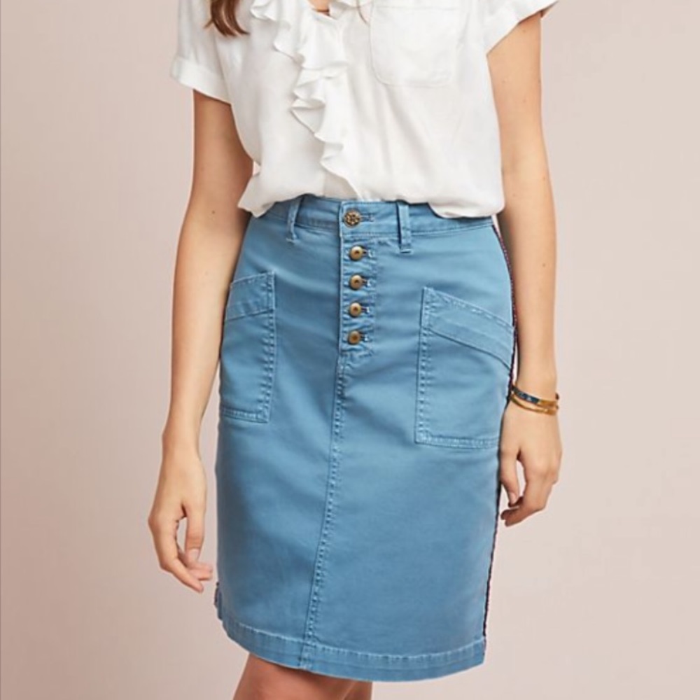 Pilcro and the Letterpress Chino Pencil Skirt